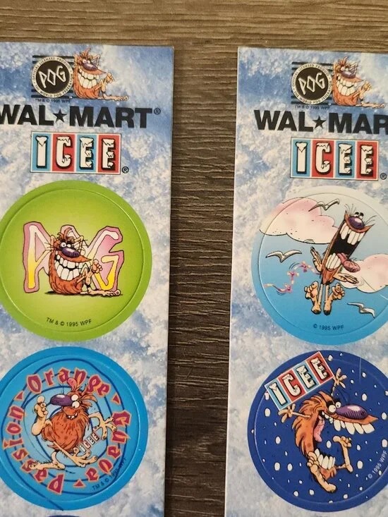 POGS Milkcaps WAL-MART ICEE Complete Set Intact on Cards 1995 90's Rare Vintage - Picture 10 of 10